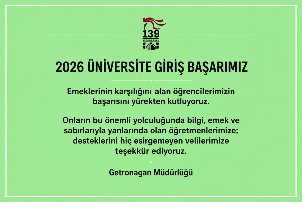 2026 ÜNİVERSİTE GİRİŞ BAŞARIMIZ